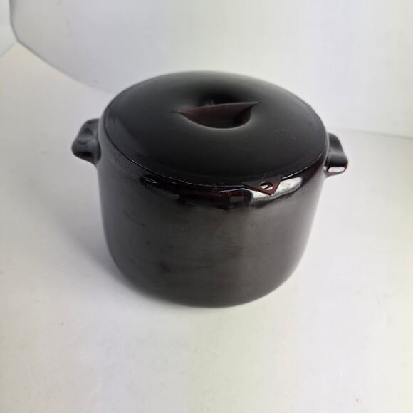 Vintage Mid Century West Bend Brown Stoneware Bean Crock with Lid - Picture 1 of 4